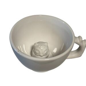 Mainstays White Wide Cup OWL in center UNIQUE XMAS GIFT STOCKING STUFFER